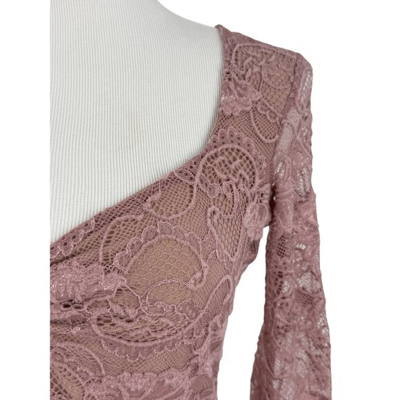Guess Mauve Sweetheart Neck Lace Top • Coquette Fairycore Baddie Soft Girl Y2K - Picture 5 of 16
